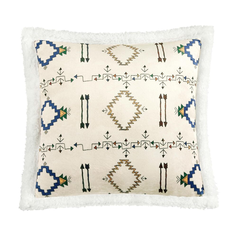 1317 Indigo Hill by HiEnd Accents Arrow Indian Aztec Sherpa Throw Pillow